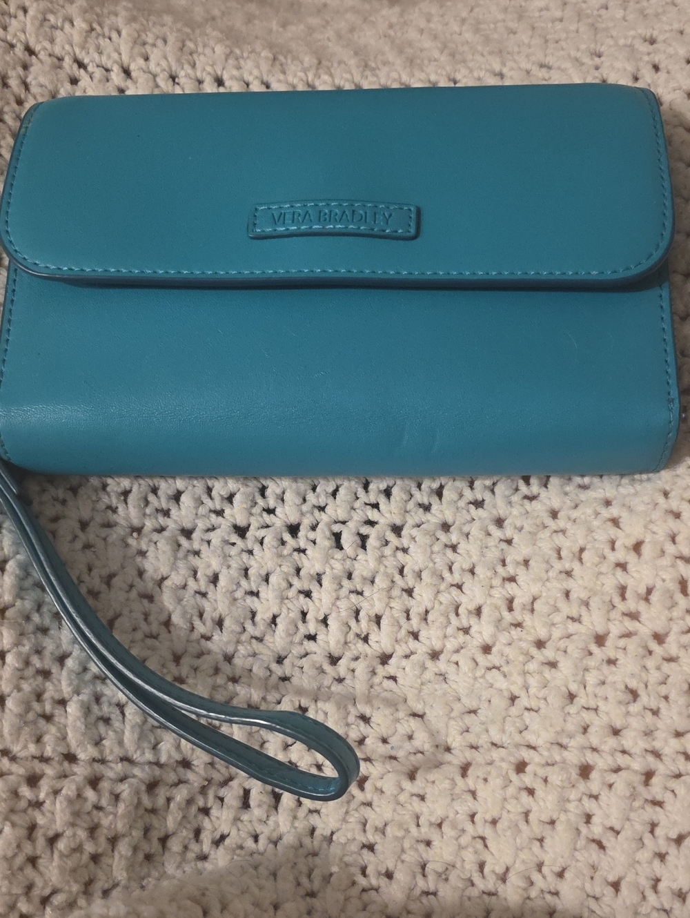 Vera Bradley Teal Wristlet Clutch with Strap